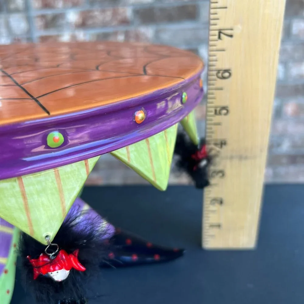 Dept 56 Patience Brewster witch feet Halloween spooky cake plate stand decor - Picture 8 of 15
